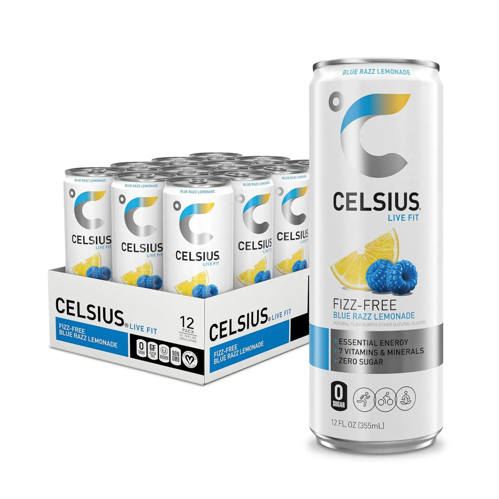 Celsius Live Fit | Bebida Energética sin Gas | 12 Latas de 355 ml | Sabor Blue Razz Lemonade