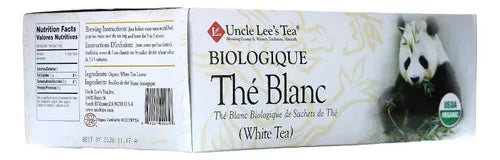 Uncle Lee's Tea Organic White Tea | 100 Bolsitas | Té Blanco Orgánico | Antioxidantes Naturales | Infusión Herbal