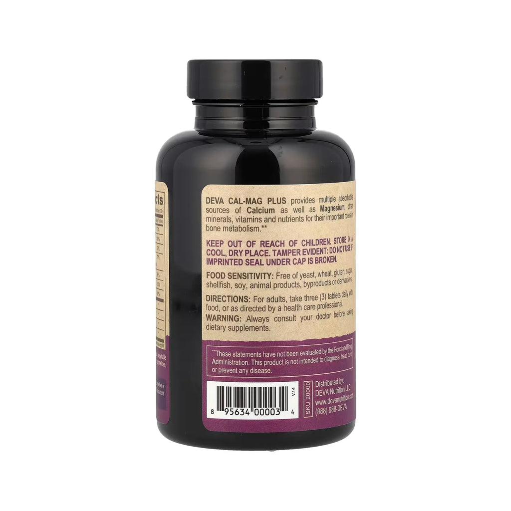 Deva Nutrition Vegan Cal-Mag Plus Con 90 Tabletas
