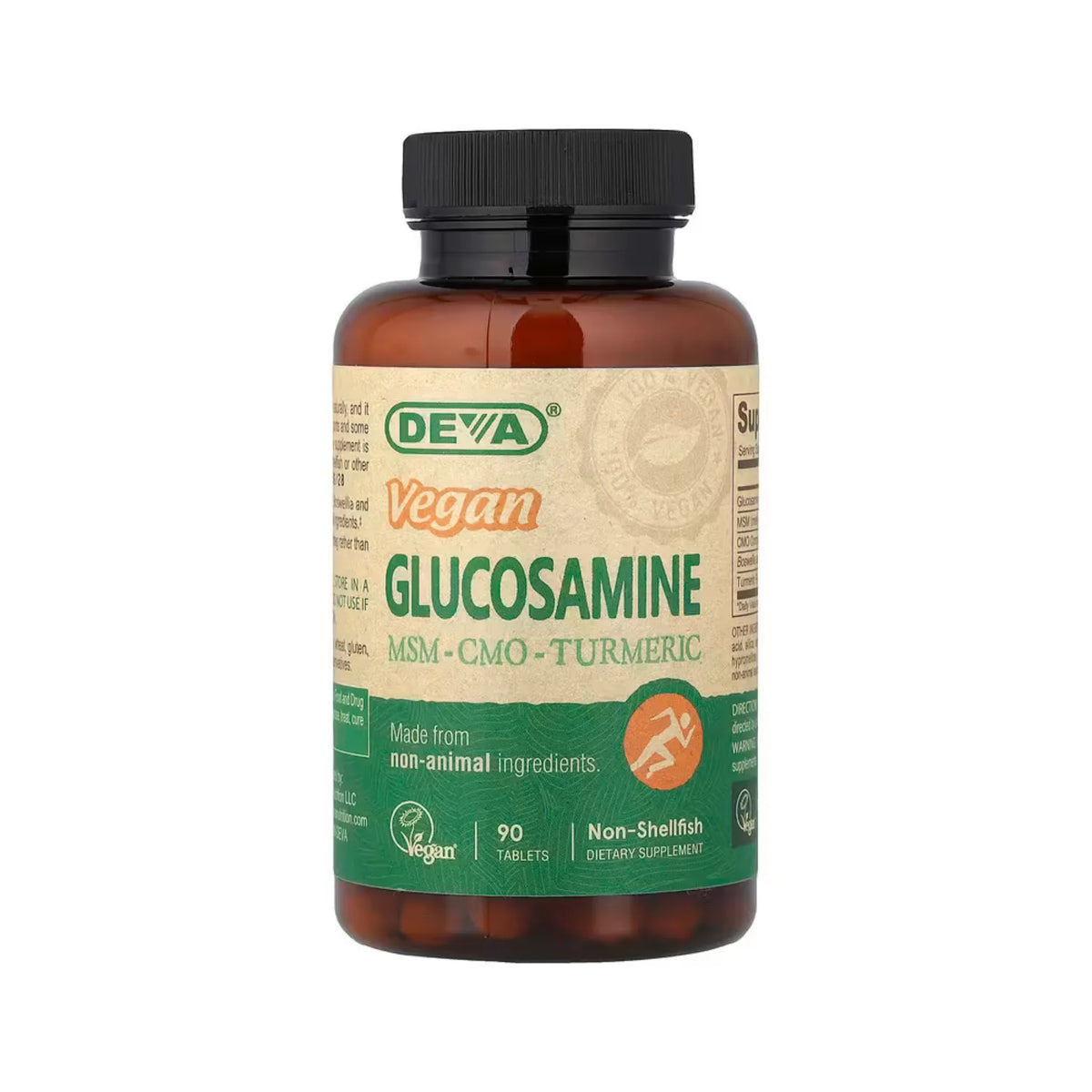 Deva Nutrition Vegan Glucosamine MSM-CMO-TUMERIC 90 Tabletas