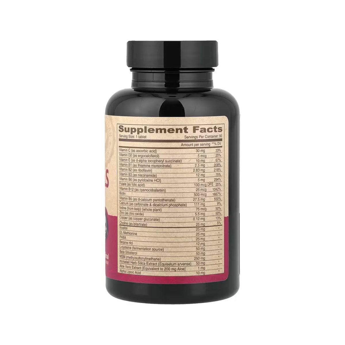 Deva Nutrition Vegan Suplemento Con Biotina Apto Para Veganos Para El Cabello, Las Uñas Y La Piel 90 Tabletas