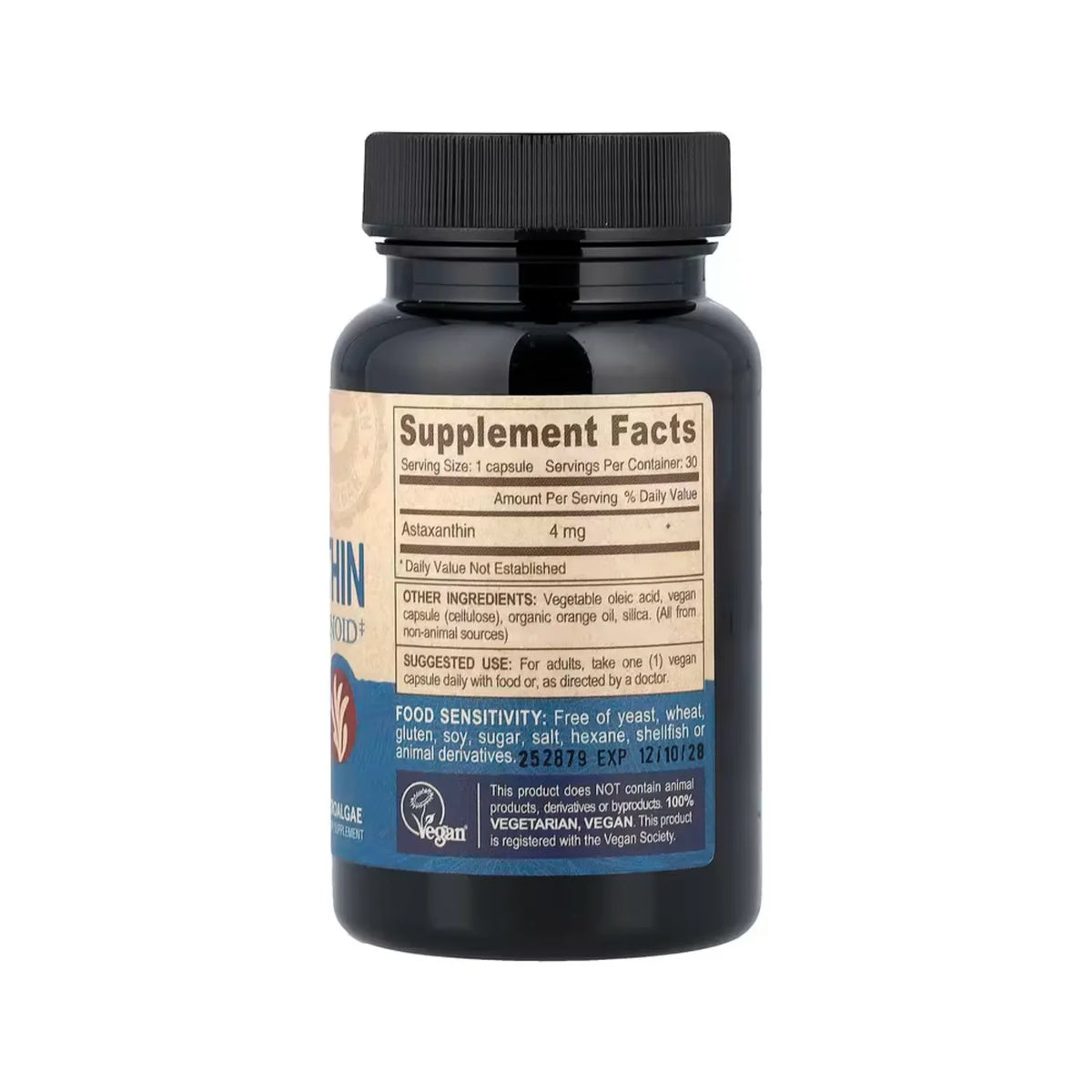 Deva Nutrition Vegan  Astaxantina - 4mg 30 Capsulas Veganas