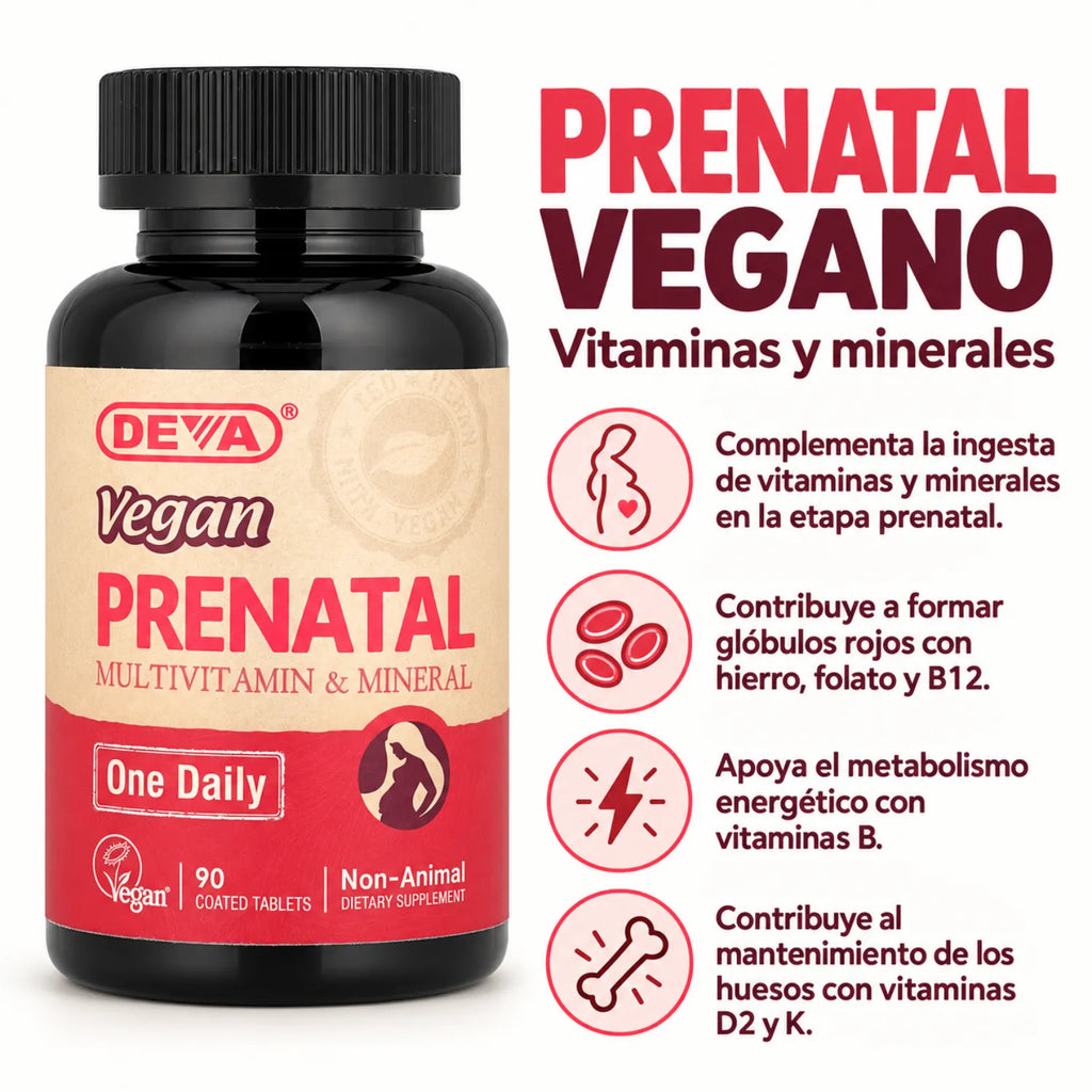 Deva Nutrition Vegan Prenatal Multivitamin Y Mineral 90 Tabletas