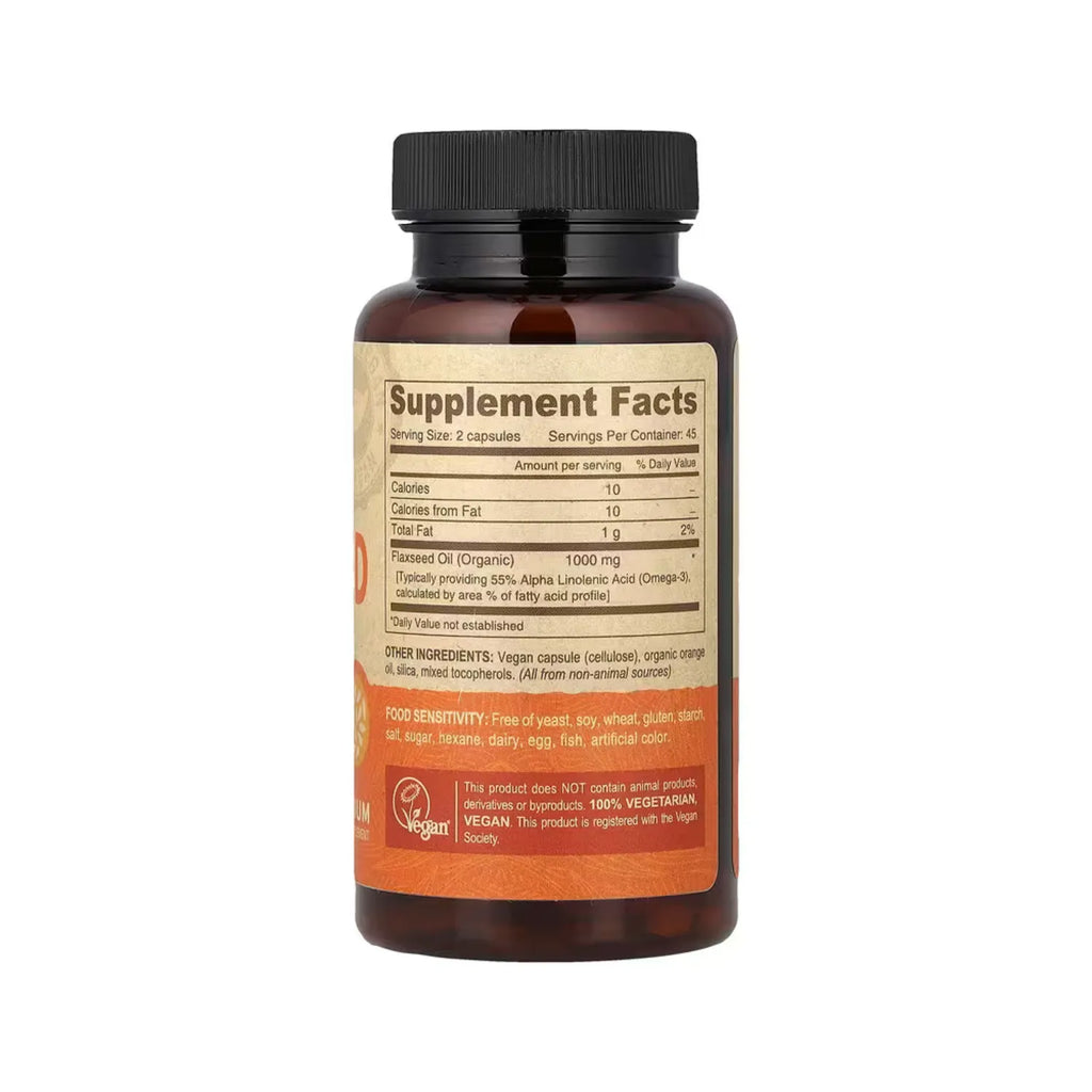 Deva Nutrition Vegan FlaxSeed Oil Omega-3 90 Capsulas Veganas