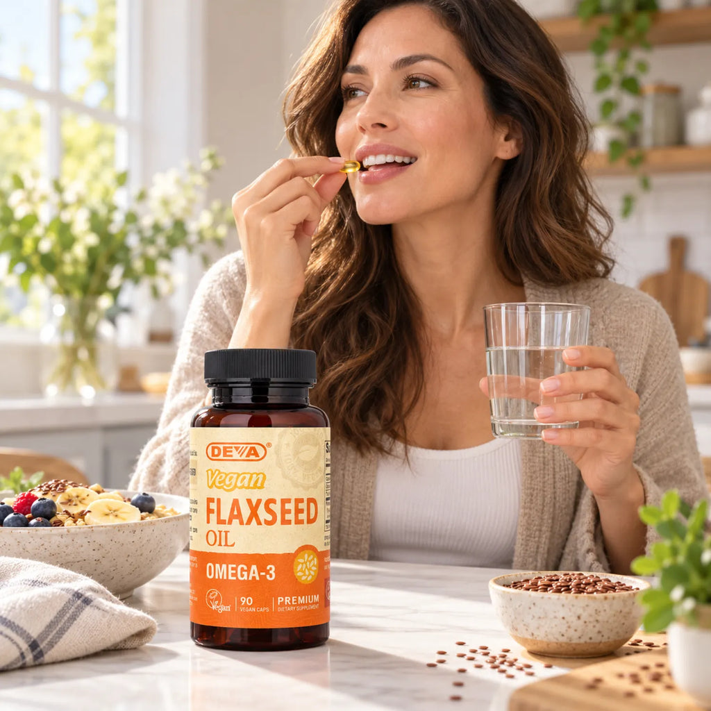Deva Nutrition Vegan FlaxSeed Oil Omega-3 90 Capsulas Veganas