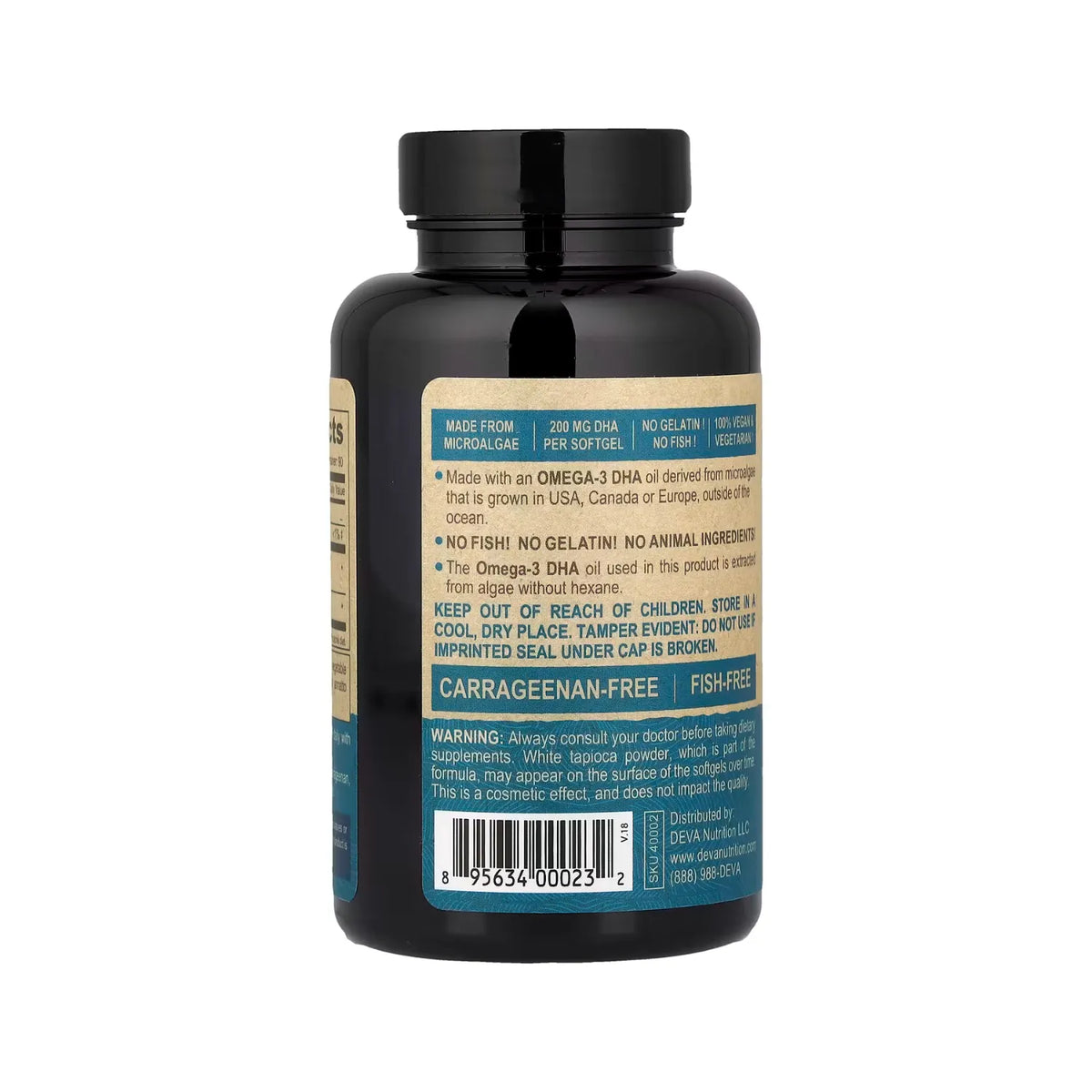 Deva Nutrition Vegan Omega-3 DHA 90 Cápsulas Veganas