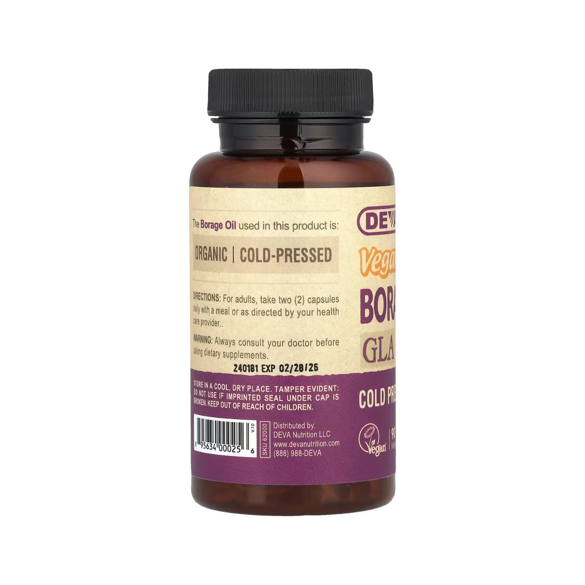 Deva Nutrition Vegan Borage Oil 90 Capsulas Veganas