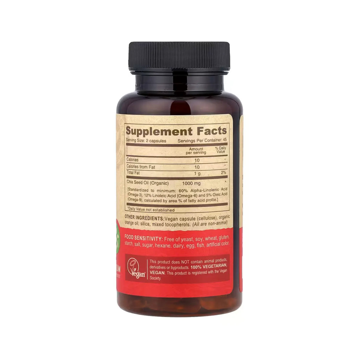 Deva Nurtition Vegan  Aceite De Semilla De Chía 90 Capsulas Veganas