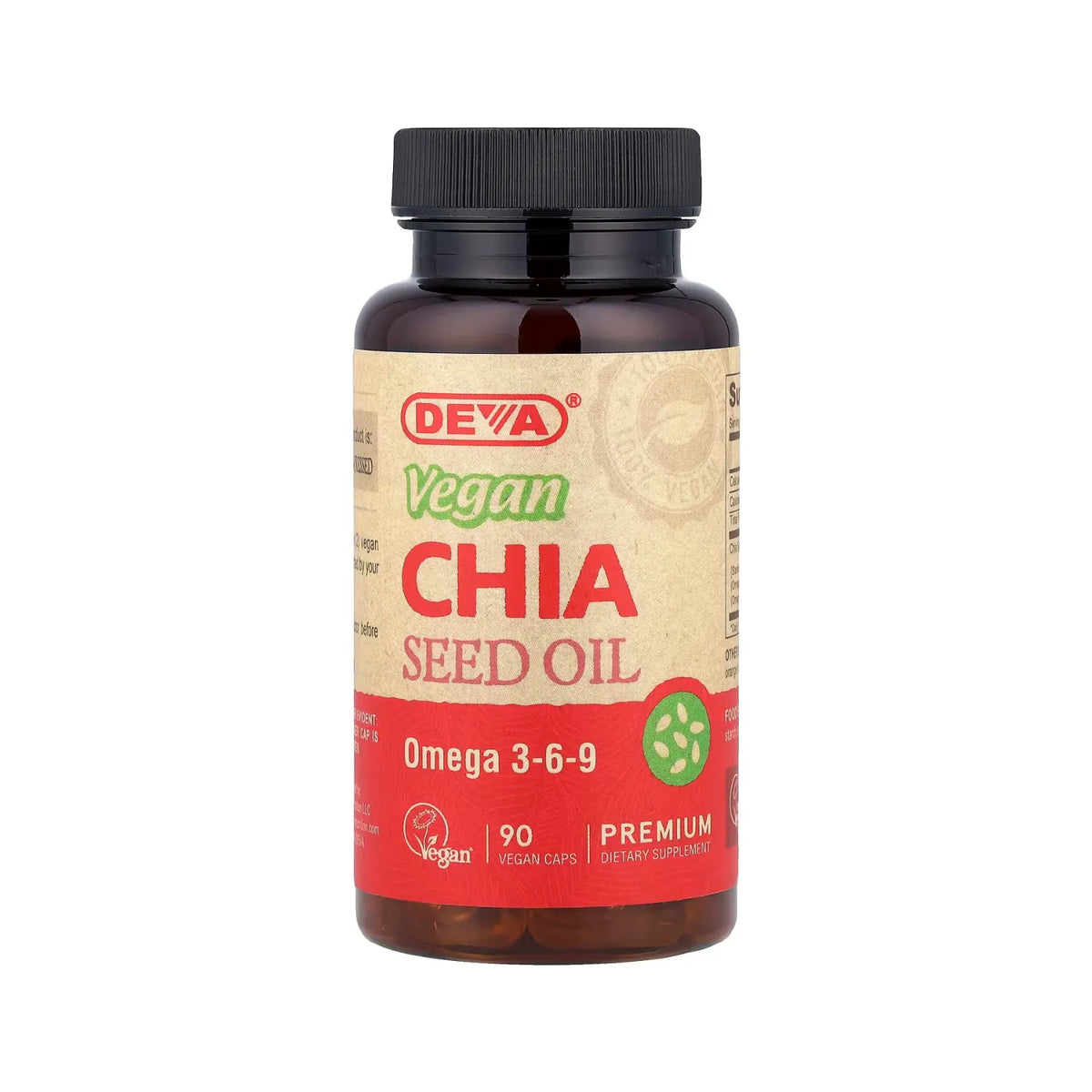 Deva Nurtition Vegan  Aceite De Semilla De Chía 90 Capsulas Veganas