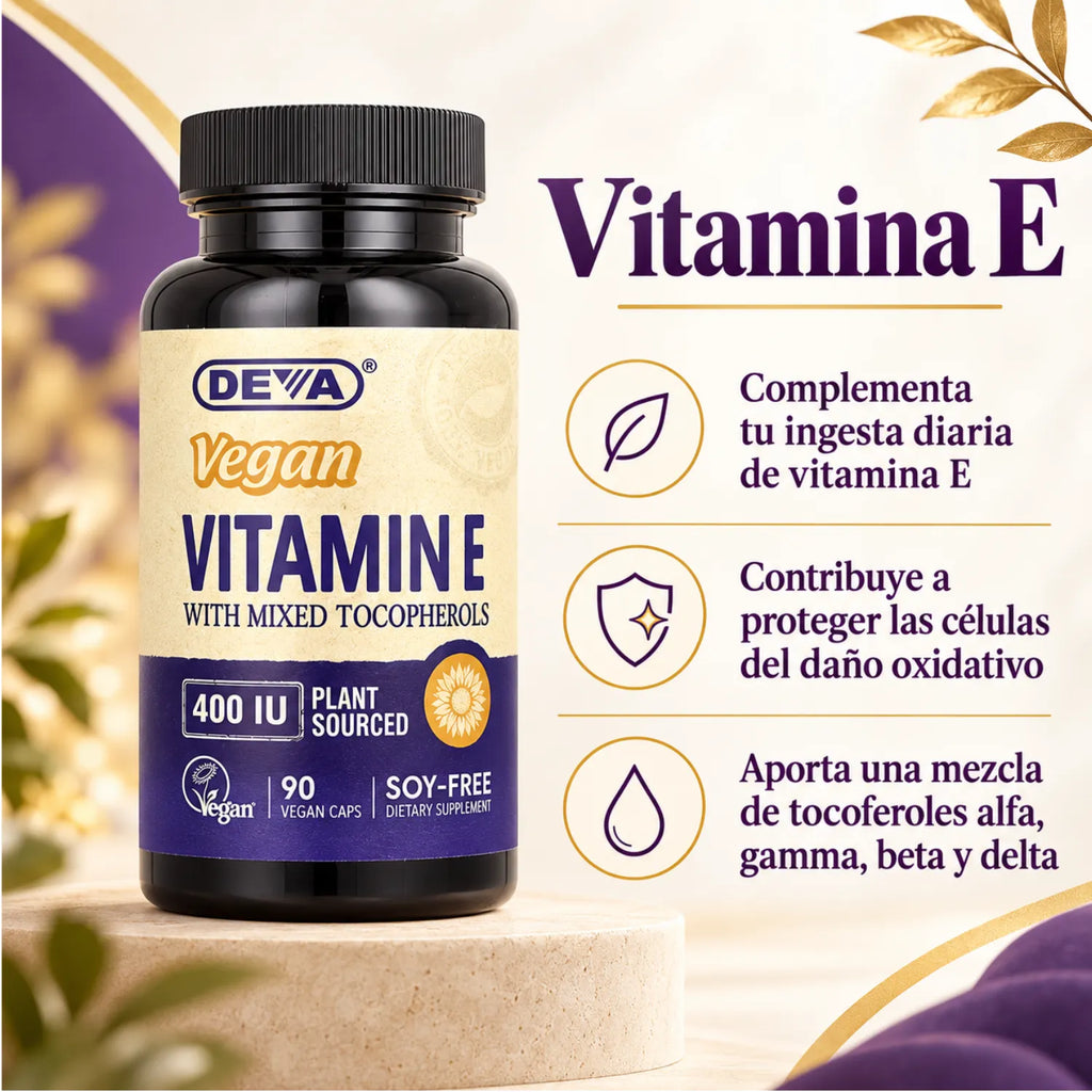Deva Nutrition Vitamin E 400 IU Con 90 Capsulas Veganas