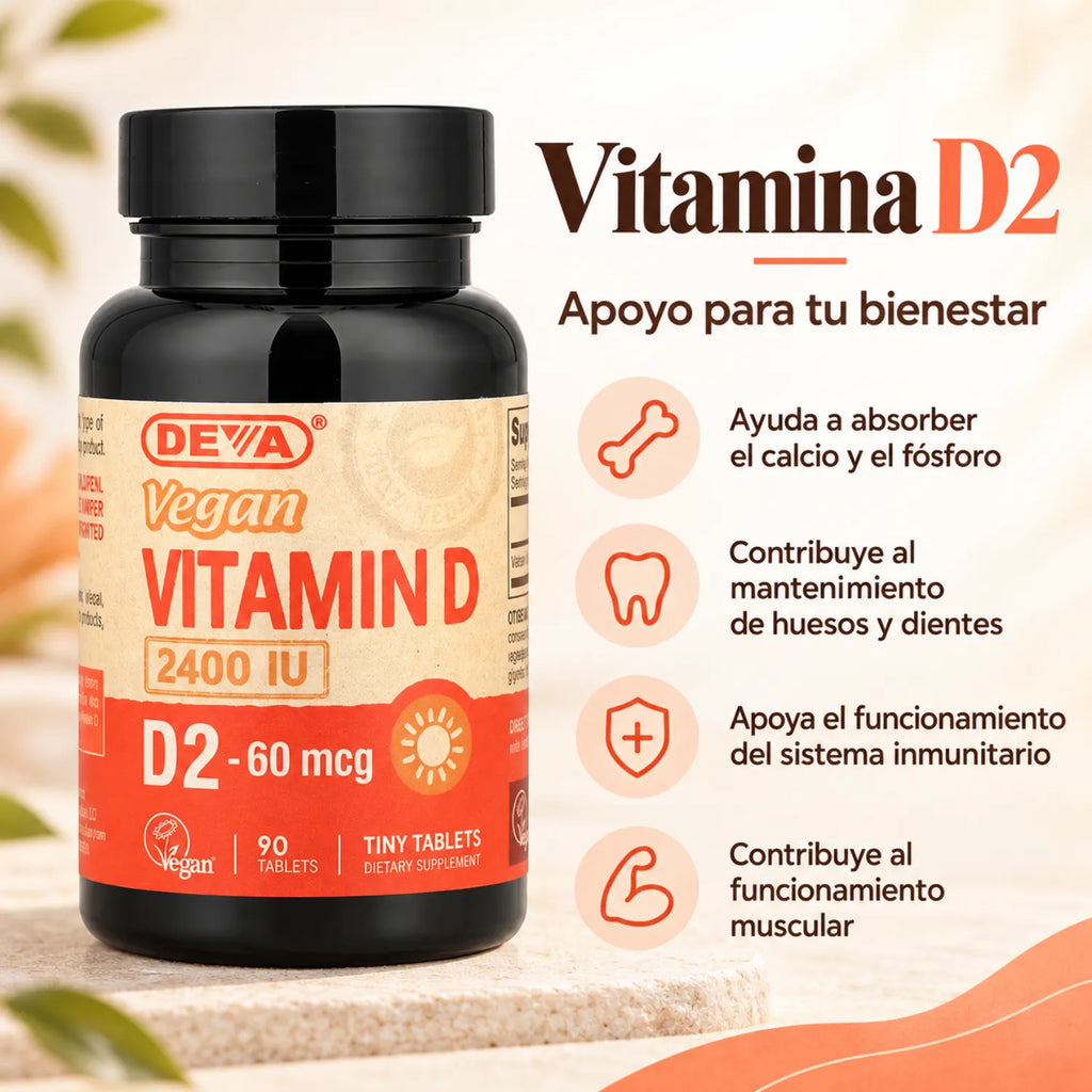 Deva Nutrition Vegan Vitamin D2 – 2400 IU