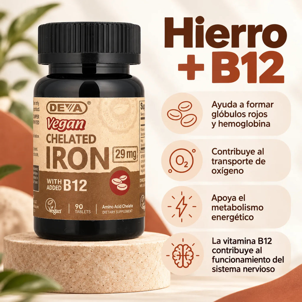 Deva Nutrition Vegan Chelated Iron Con 90 Tabletas