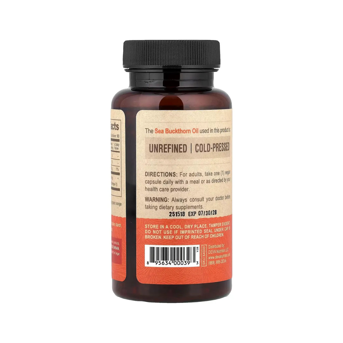 Deva Nutrition Vegan Aceite de Bayas de Espino Amarillo 90 Capsulas Veganas