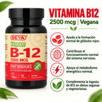 Deva Nutrition Vegan Vitamina B12 De Rápida Disolución 2500 mcg 90 Tabletas