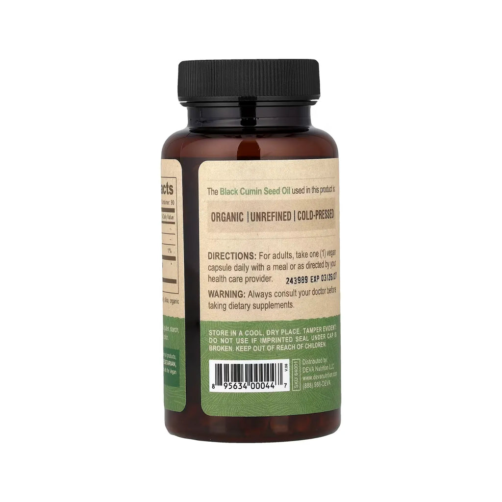 Deva Nutrition Vegan Aceite De Semilla De Comino Negro 90 Capsulas Veganas