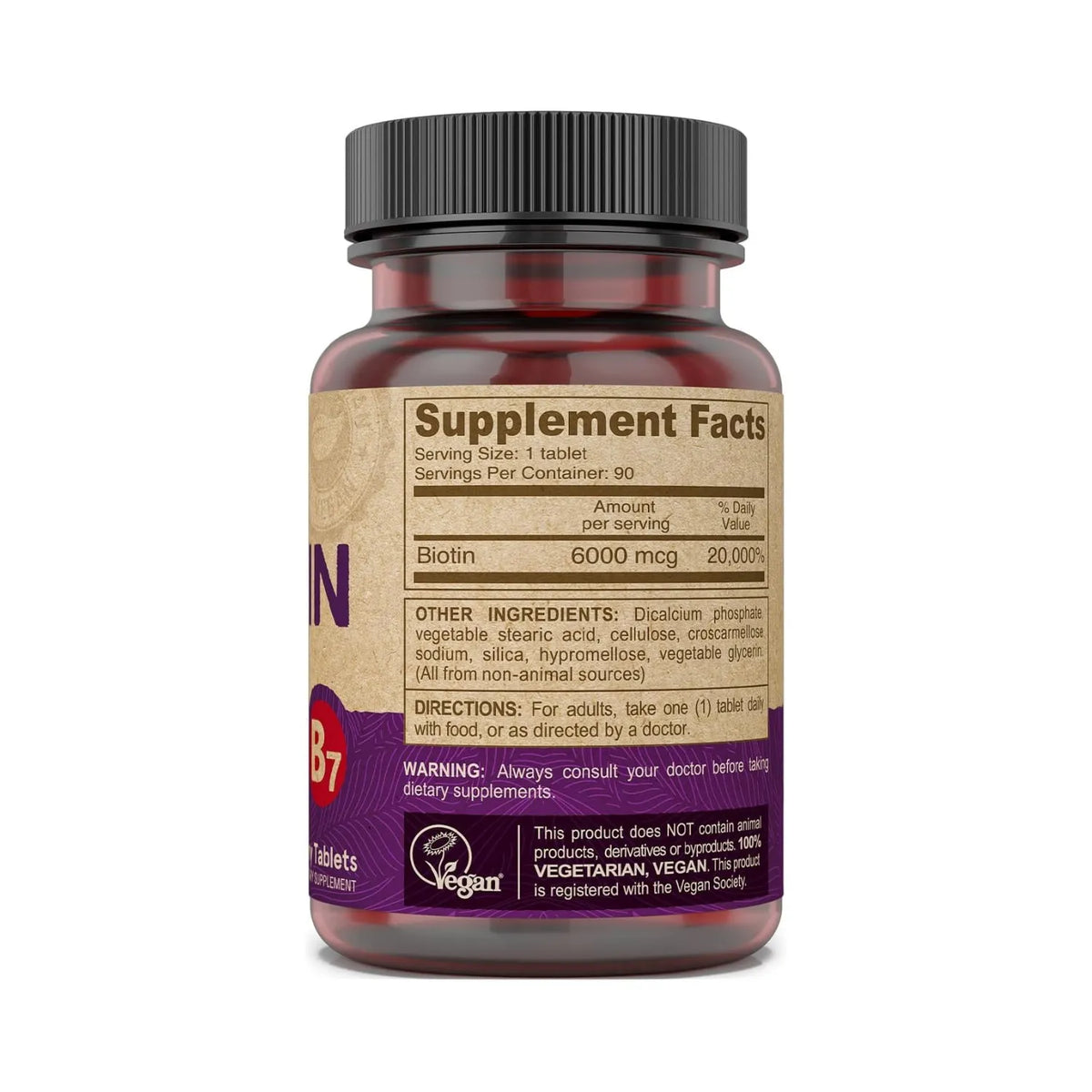 Deva Nutrition Vegan Biotina - 6000 mcg 90 Tabletas