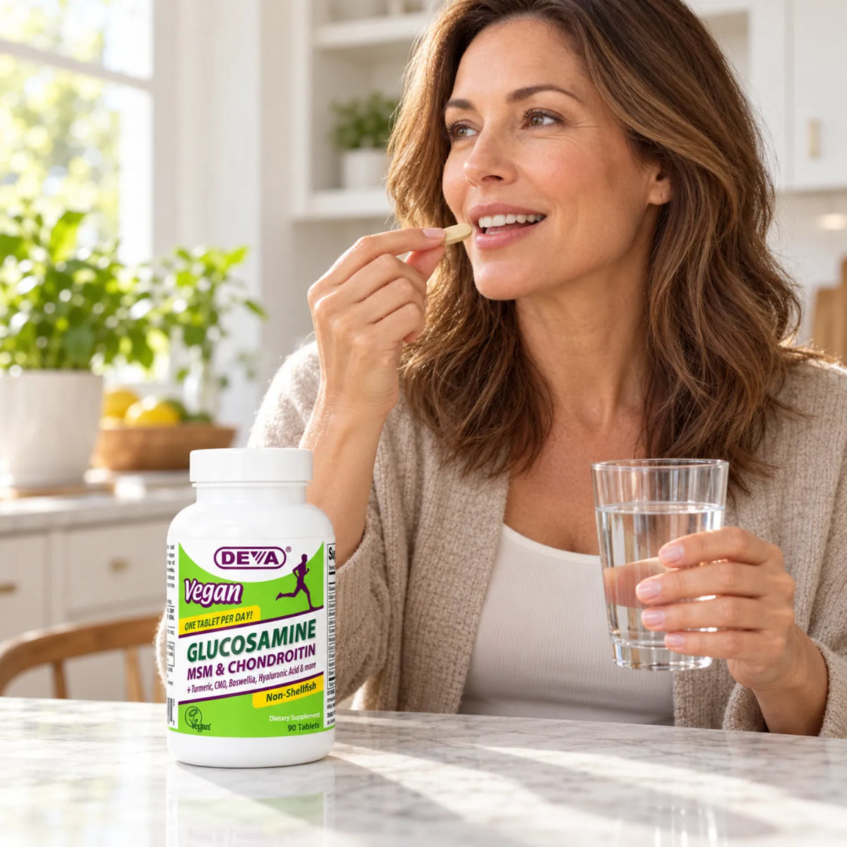Deva Nutrition Vegan Glucosamina-Condroitina MSM 90 Tabletas