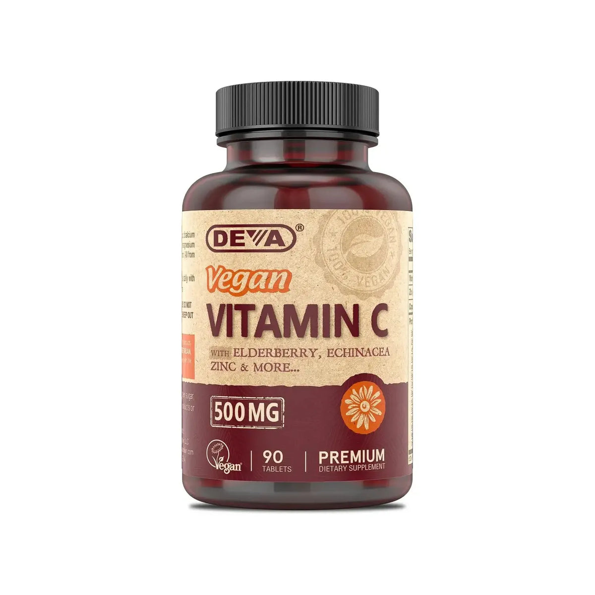 Deva Nutrition Vegan Vitamin C - 500 MG 90 Tabletas