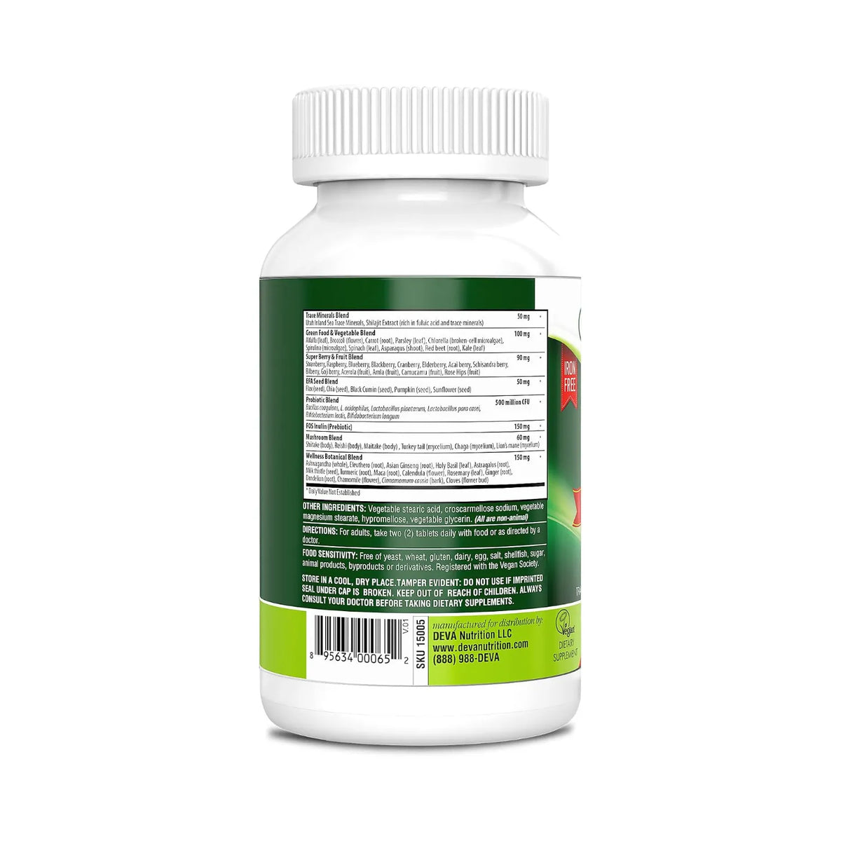 Deva Nutrition Vegan TŪBA PRIME Multivitaminico 90 Tabletas