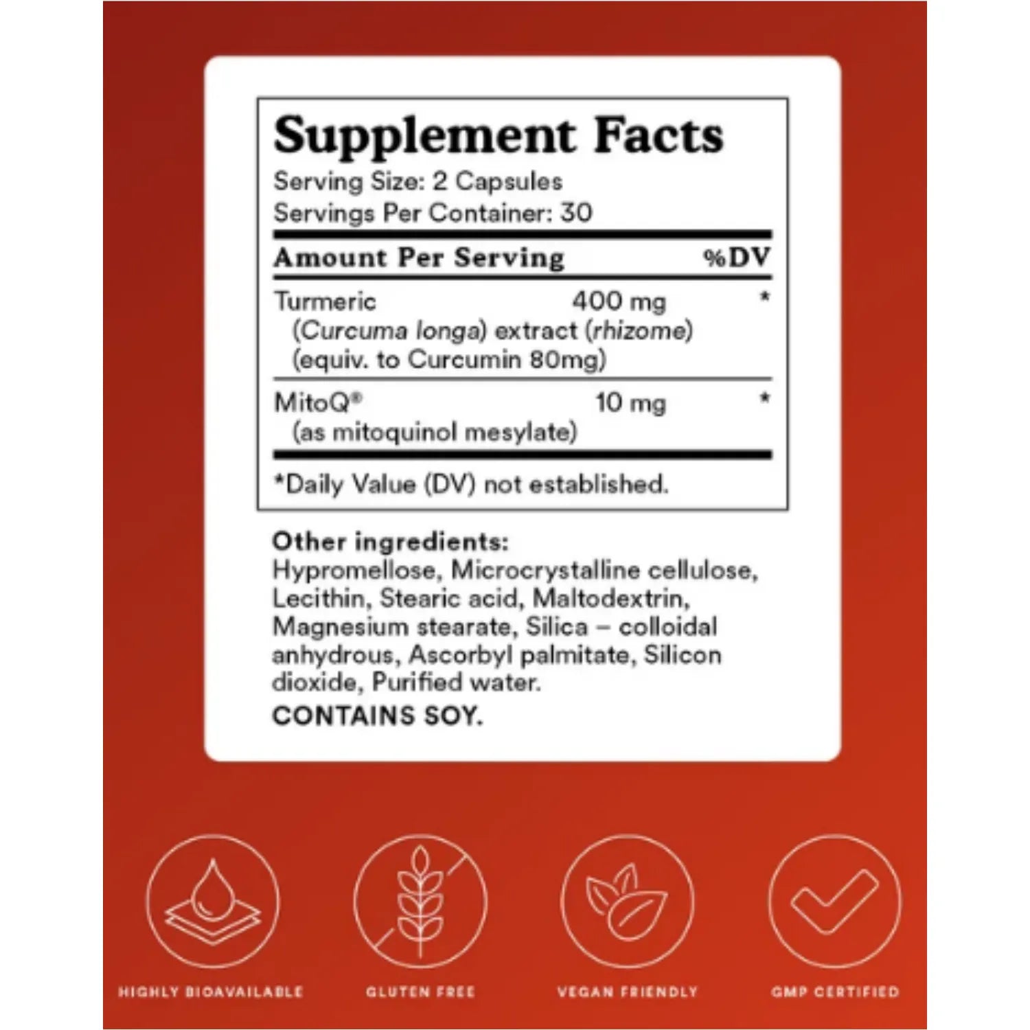 MitoQ Curcumin Curcumina Y Mesilato De Mitoquinol 60 Capsulas