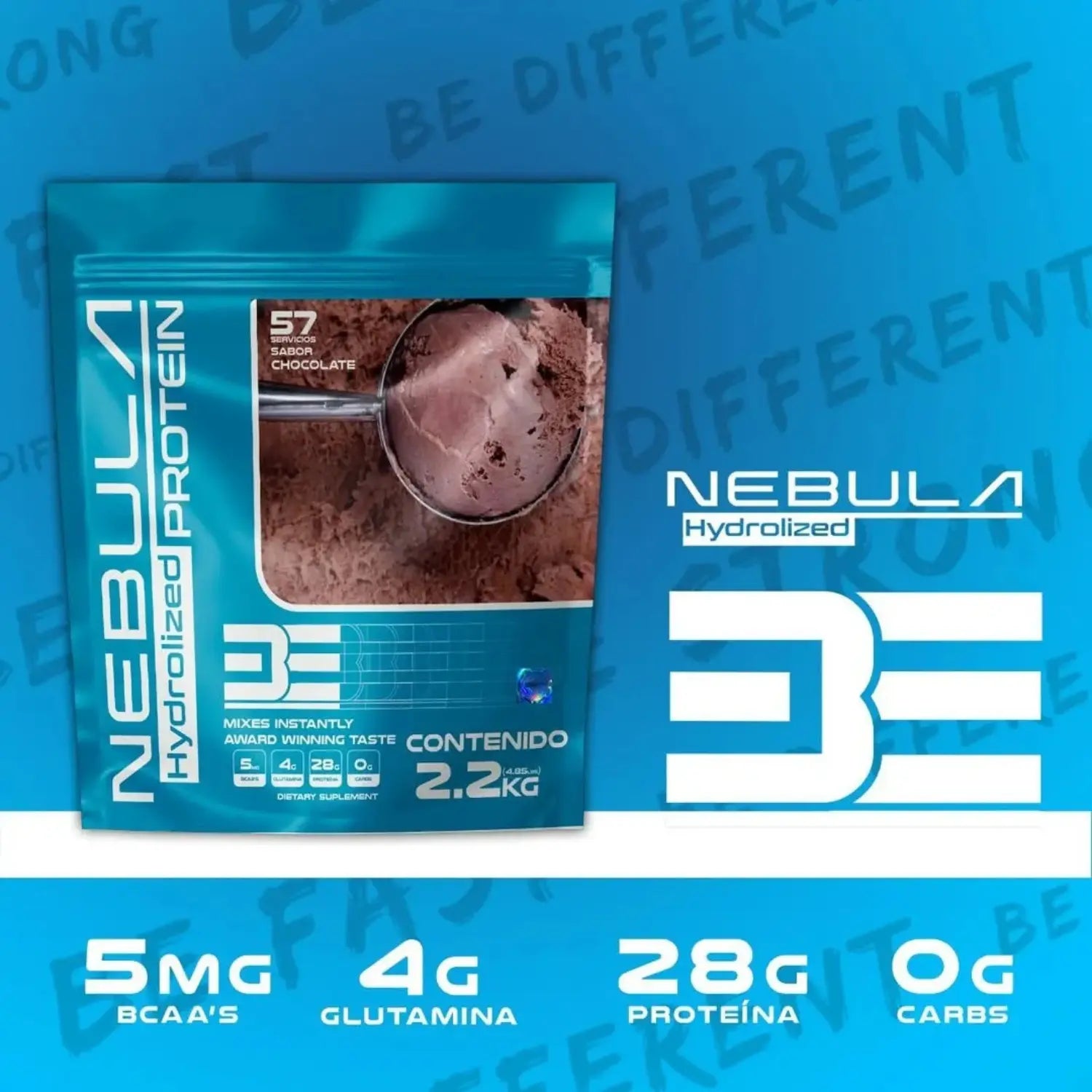 BE Nebula 100% Proteina Whey Isolate 2,2 kg 57 Serv sfn  chocolate