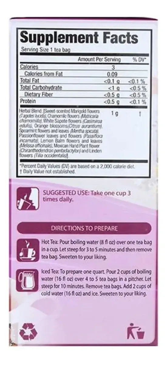 GREENSIDE MALABAR | Té Herbal de 9 Azahares | Caja con 30 Bolsitas de 1 g | Infusión Natural para Relajación y Descanso