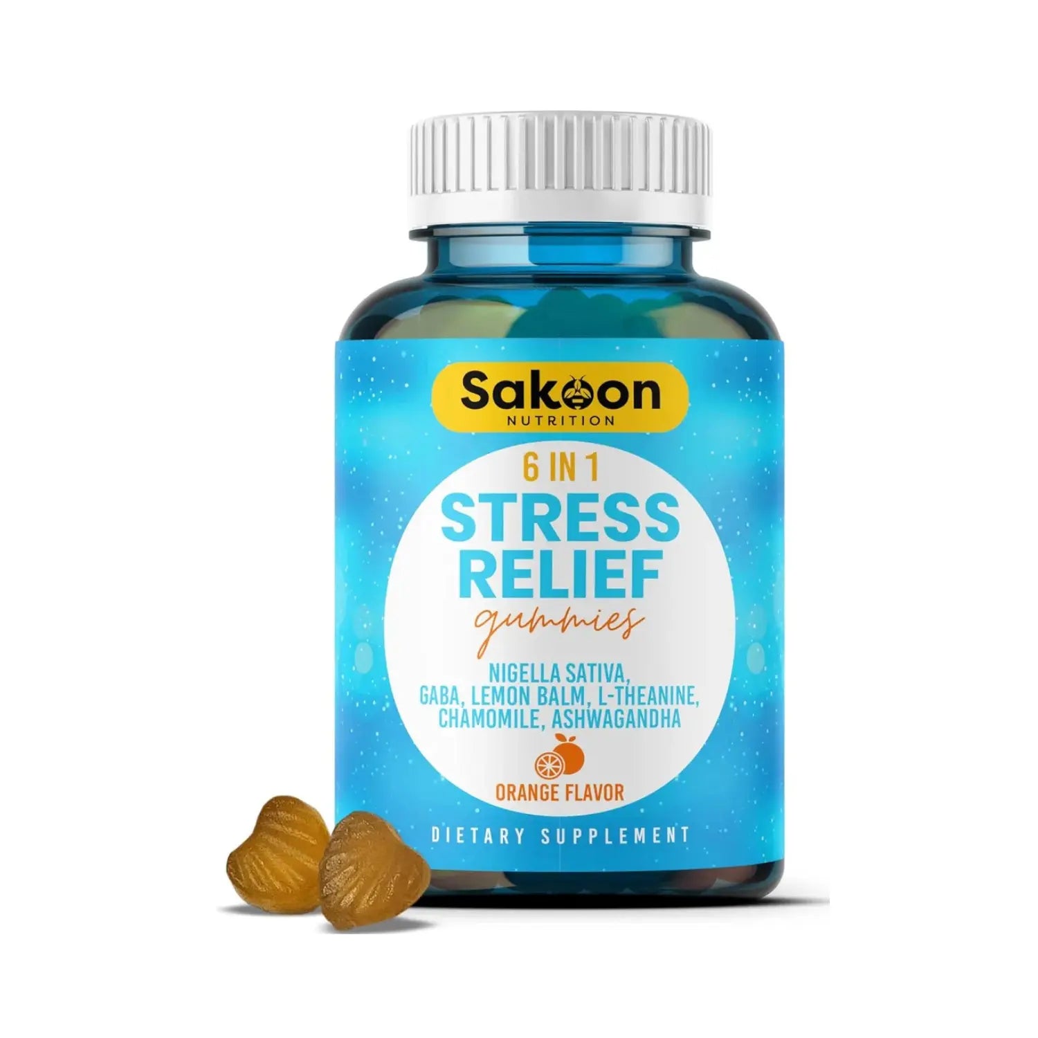 Sakoon Gomitas 6 en 1 para aliviar el estrés 60 gomitas sfn