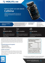 HOLIX LAB - CAFEÍNA ANHIDRA - FRASCO CON 50 CAPSULAS. ENFOQUE Y RENDIMIENTO