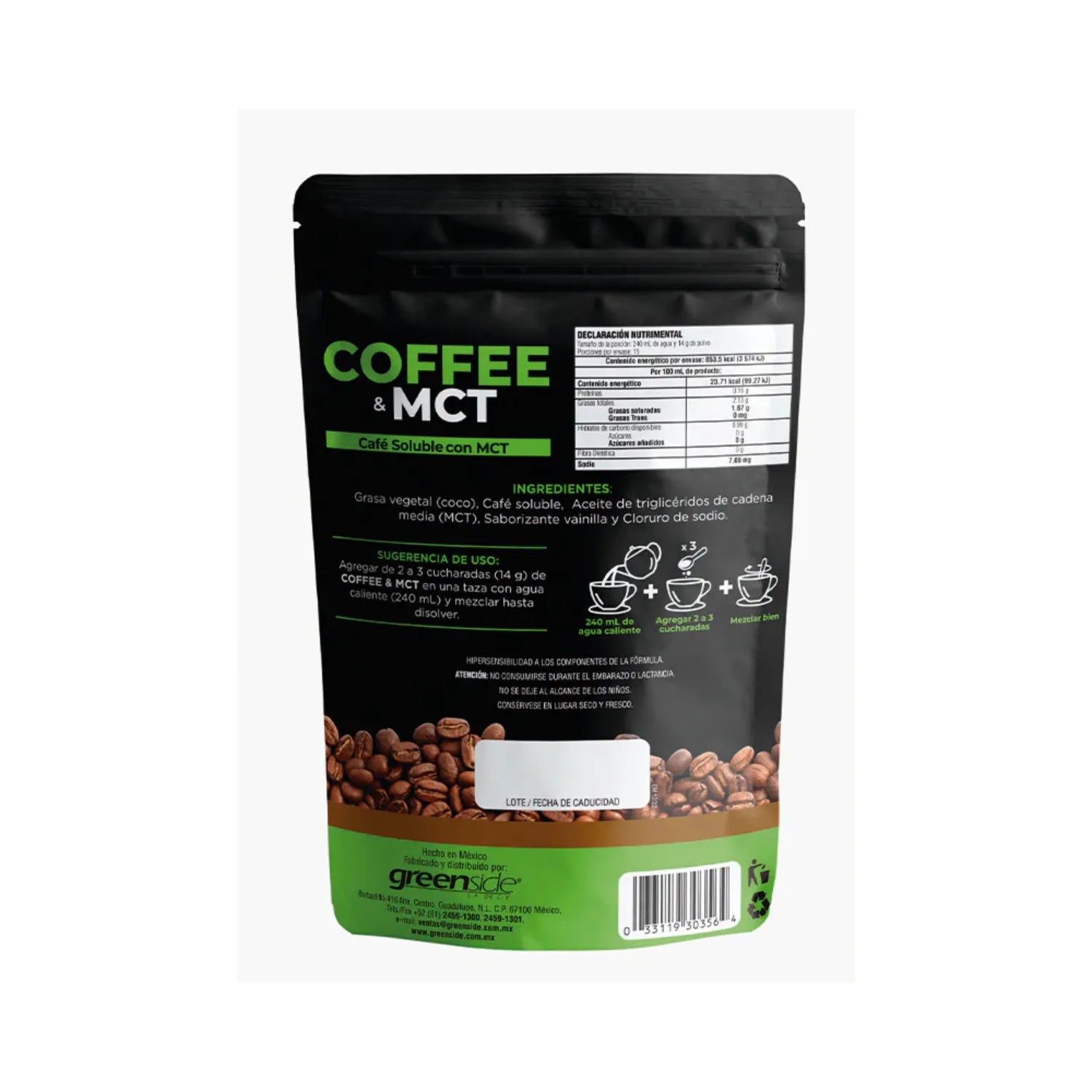 Greenside Coffee & Mct 210 G Cafe Soluble Con Aceite Mct Sfn