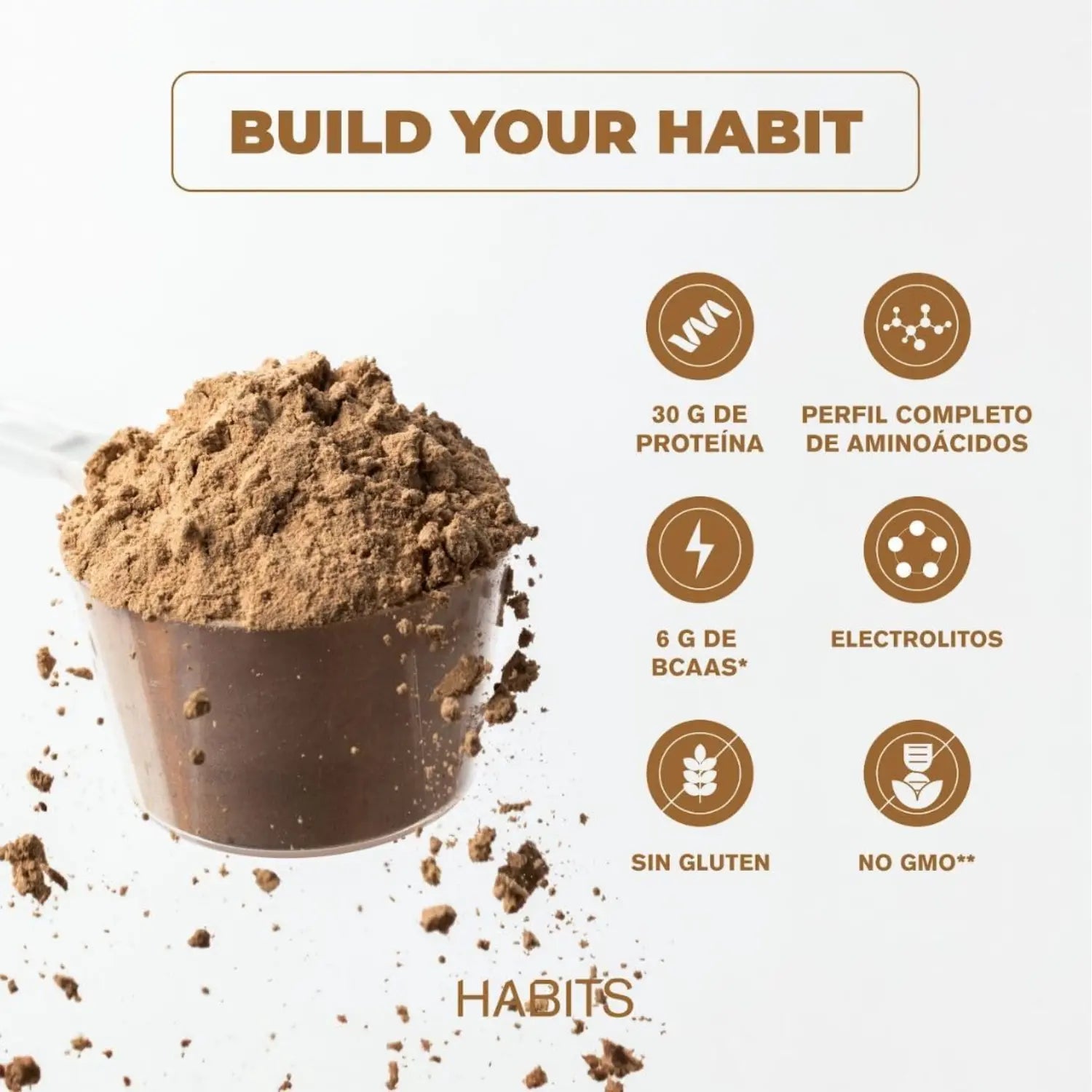Habits Proteína Vegana By Checo Perez 15 sachets de 39gr Sfn cacao