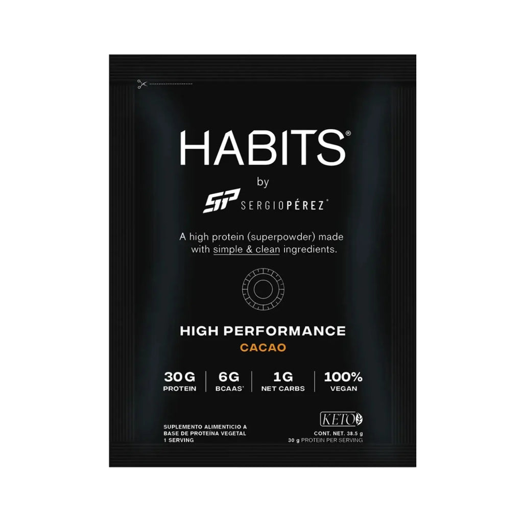 Habits Proteína Vegana By Checo Perez 15 sachets de 39gr Sfn cacao