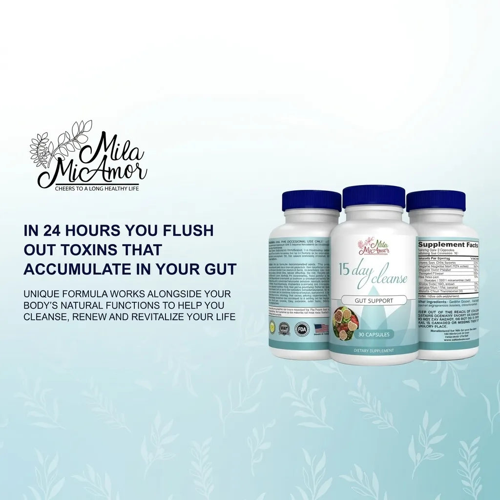 Milamiamor Apoyo Intestinal y Colon 30 Cápsulas | Fórmula de 15 días para apoyar la regularidad intestinal | Con Senna, Cáscara Sagrada y Psyllium | Con Aloe Vera, Linaza y Probióticos | Suplemento alimenticio