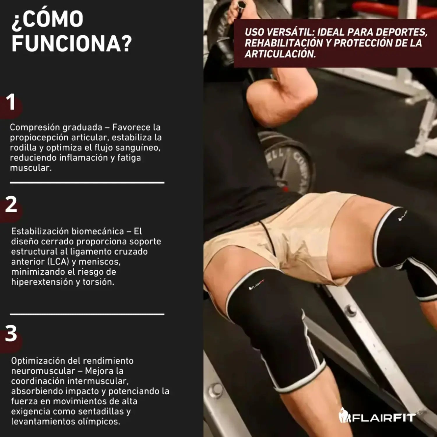Flairfit Par De Rodilleras Deportivas Neopreno Grande Sfn (Mercado libre)