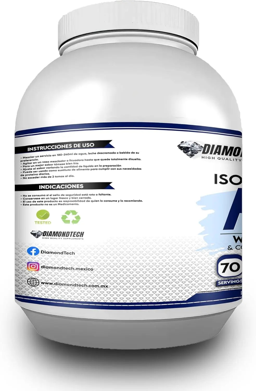DiamondTech isolate Proteína Prime colageno 5lb sfn chocolate