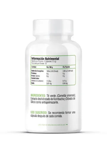 Greenside Kombucha Té Verde 500mg 60 Caps Sfn