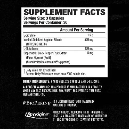 Jacked Factory N.O. XT | 90 Cápsulas Vegetales | Óxido Nítrico | Rendimiento y Resistencia Muscular | Suplemento Alimenticio