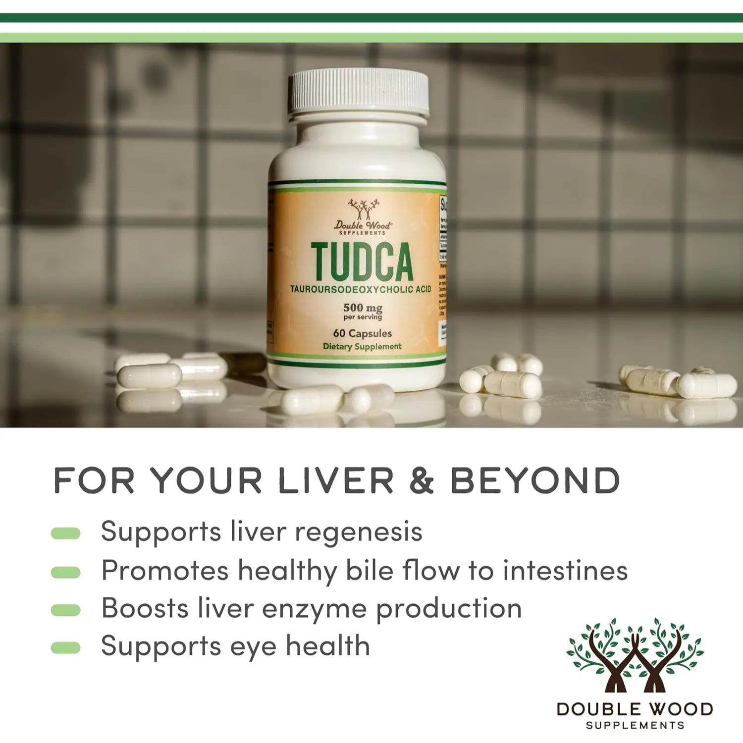 Double Wood Acido Tauroursedeoxycholic Tudca 500mg 60caps Sfn