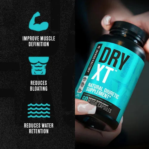 Jacked Factory Dry XT | 120 Cápsulas Vegetales | Equilibrio de Líquidos | Definición Muscular y Bienestar Físico | Suplemento Alimenticio