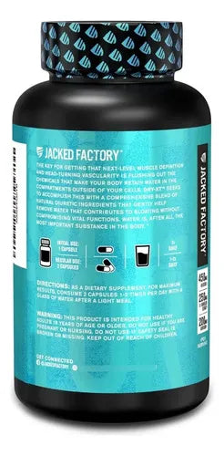 Jacked Factory Dry XT | 120 Cápsulas Vegetales | Equilibrio de Líquidos | Definición Muscular y Bienestar Físico | Suplemento Alimenticio