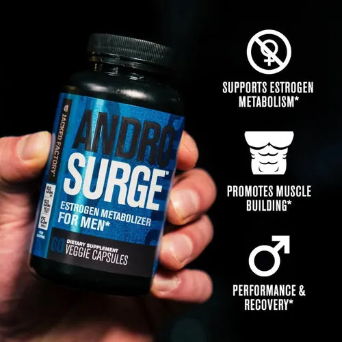 Jacked Factory Androsurge | 120 cápsulas vegetales | metabolismo de estrógenos y soporte de testosterona