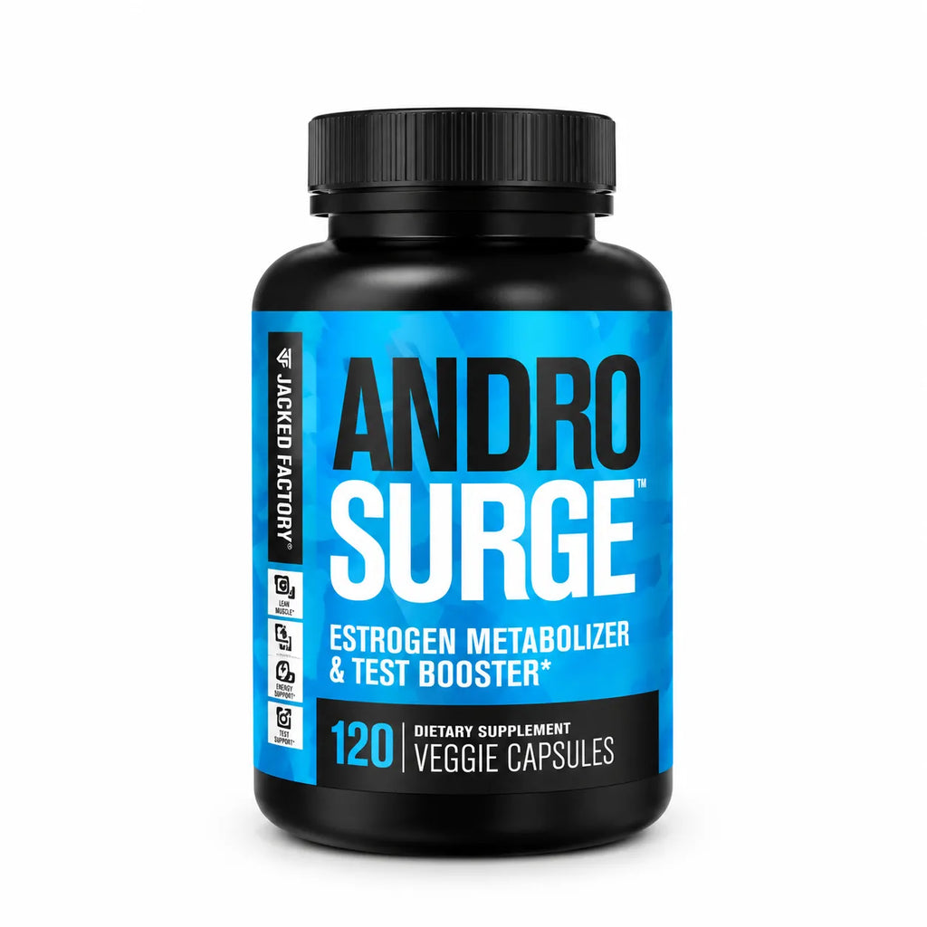 Jacked Factory Androsurge | 120 cápsulas vegetales | metabolismo de estrógenos y soporte de testosterona