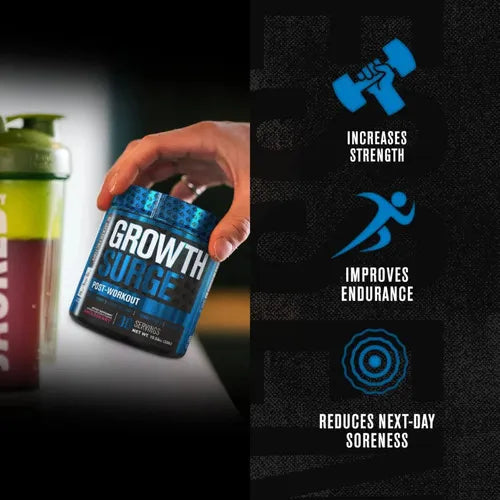 Jacked Factory Growth Surge | 30 Porciones | Sabor Fruit Punch | Recuperación y Desarrollo Muscular | Post Entrenamiento | Suplemento Alimenticio