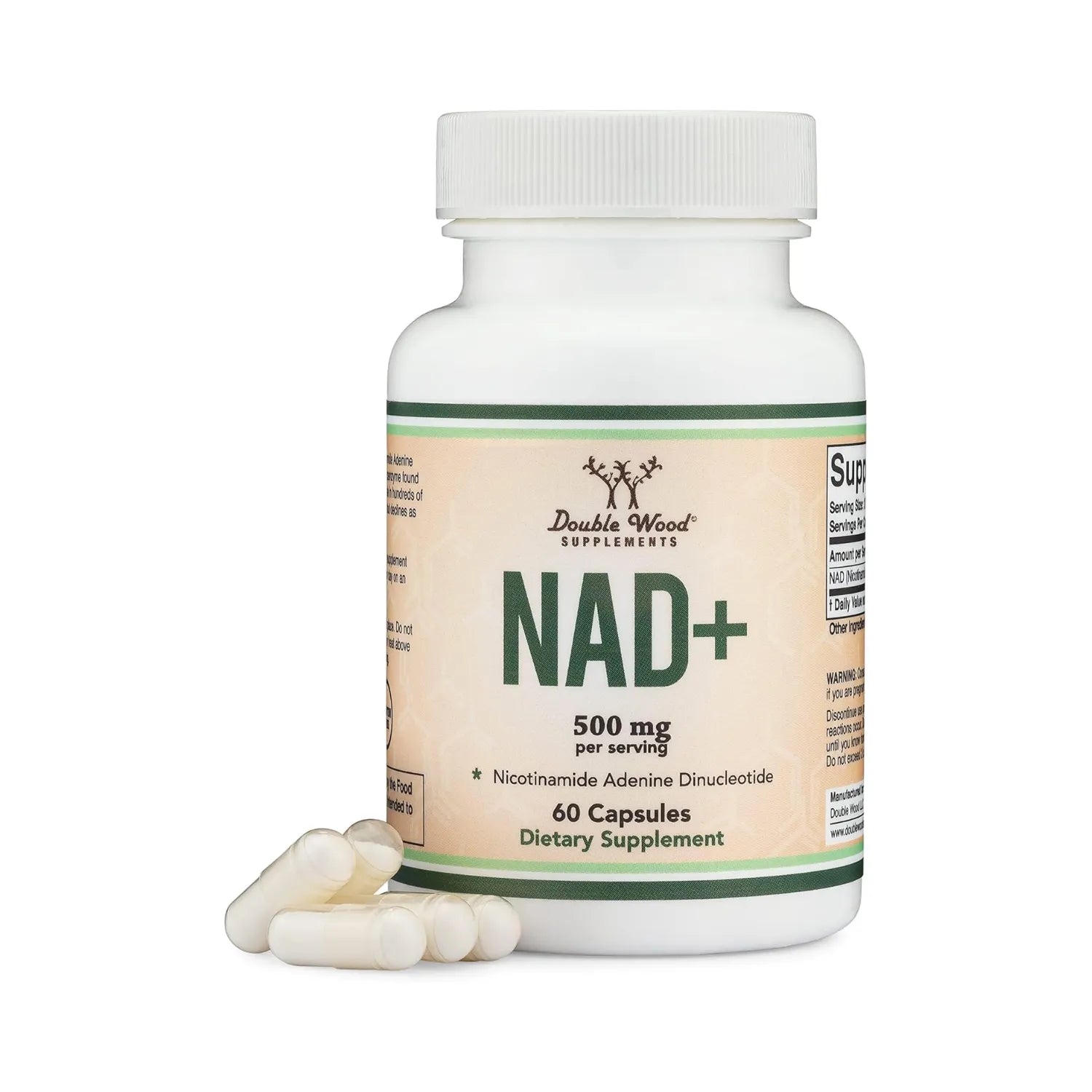 Double Wood Nad+ 500mg Antienvejecimiento Gmp 60 Caps Sfn