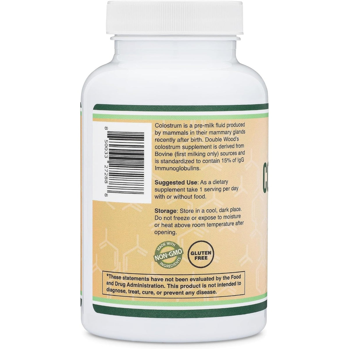 Double Wood Calostro Bovino 1000 mg 120 Cápsulas