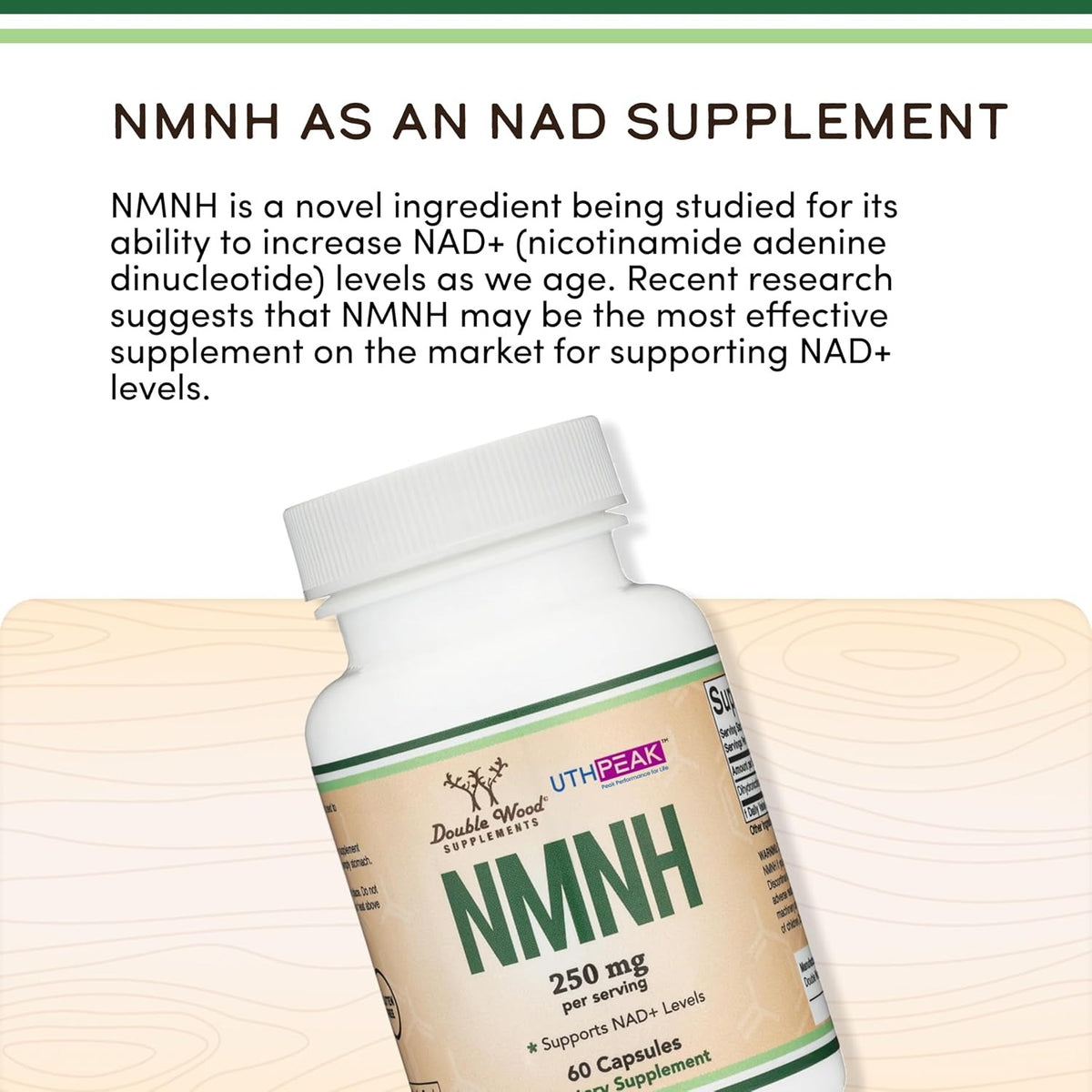 Double Wood NMNH Mononucleótido de Dihidronicotinamida 250 mg 60 Cápsulas