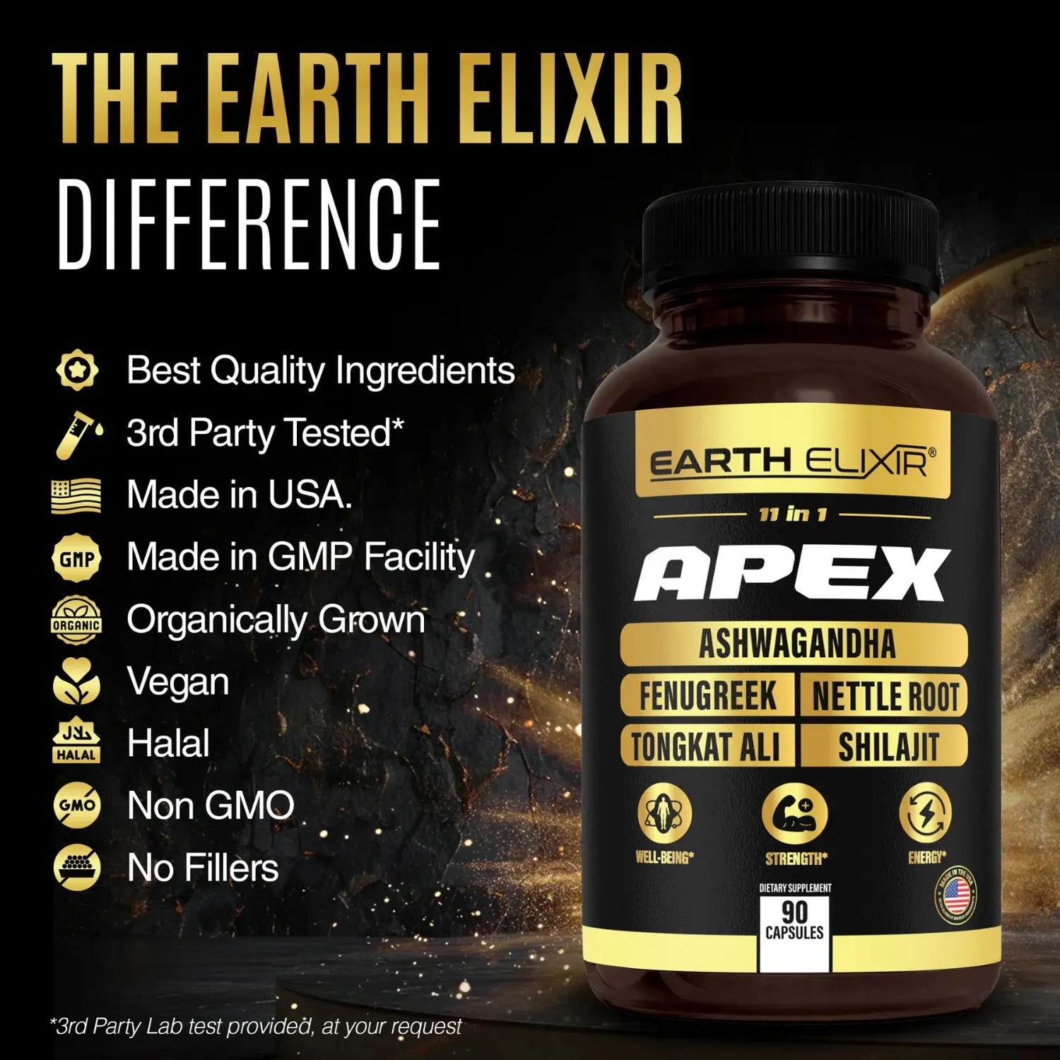 Earth elixir Apex ashwagandha 90 caps