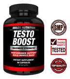 Arazo Nutrition TestoBoost | Tribulus Terrestris | 90 Cápsulas | Zinc y Magnesio | Rendimiento Físico | Suplemento Alimenticio