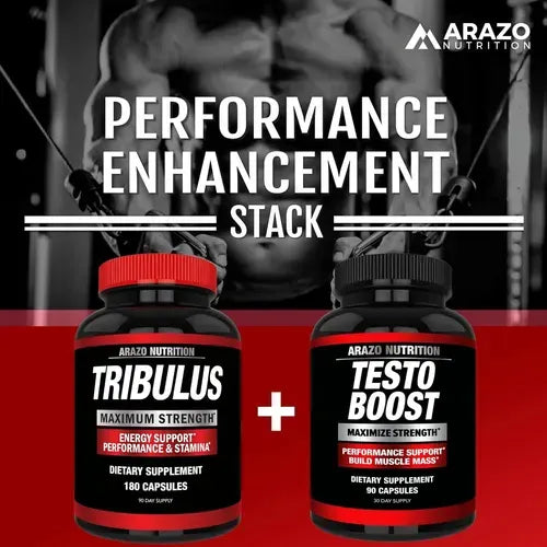Arazo Nutrition TestoBoost | Tribulus Terrestris | 90 Cápsulas | Zinc y Magnesio | Rendimiento Físico | Suplemento Alimenticio