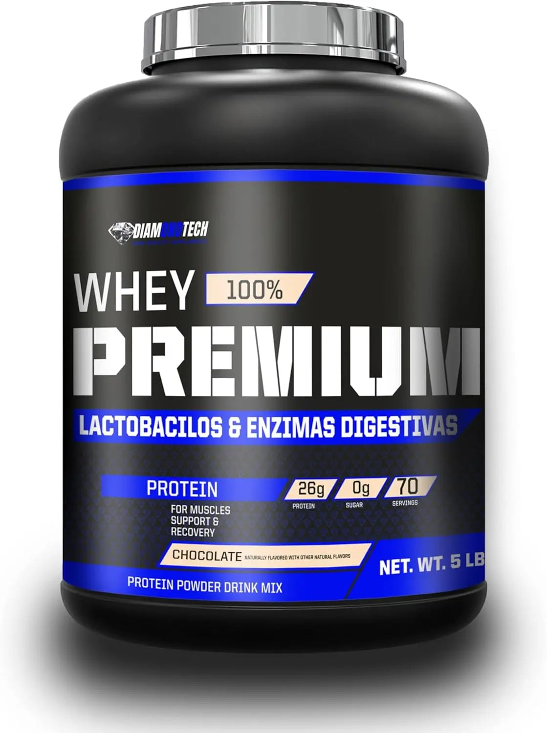 DiamondTech Proteína Premium con lactobacilos 5lb sfn chocolate