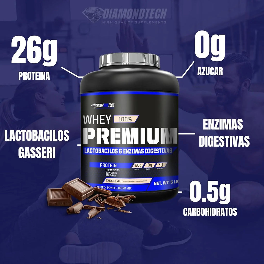 DiamondTech Proteína Premium con lactobacilos 5lb sfn vainilla